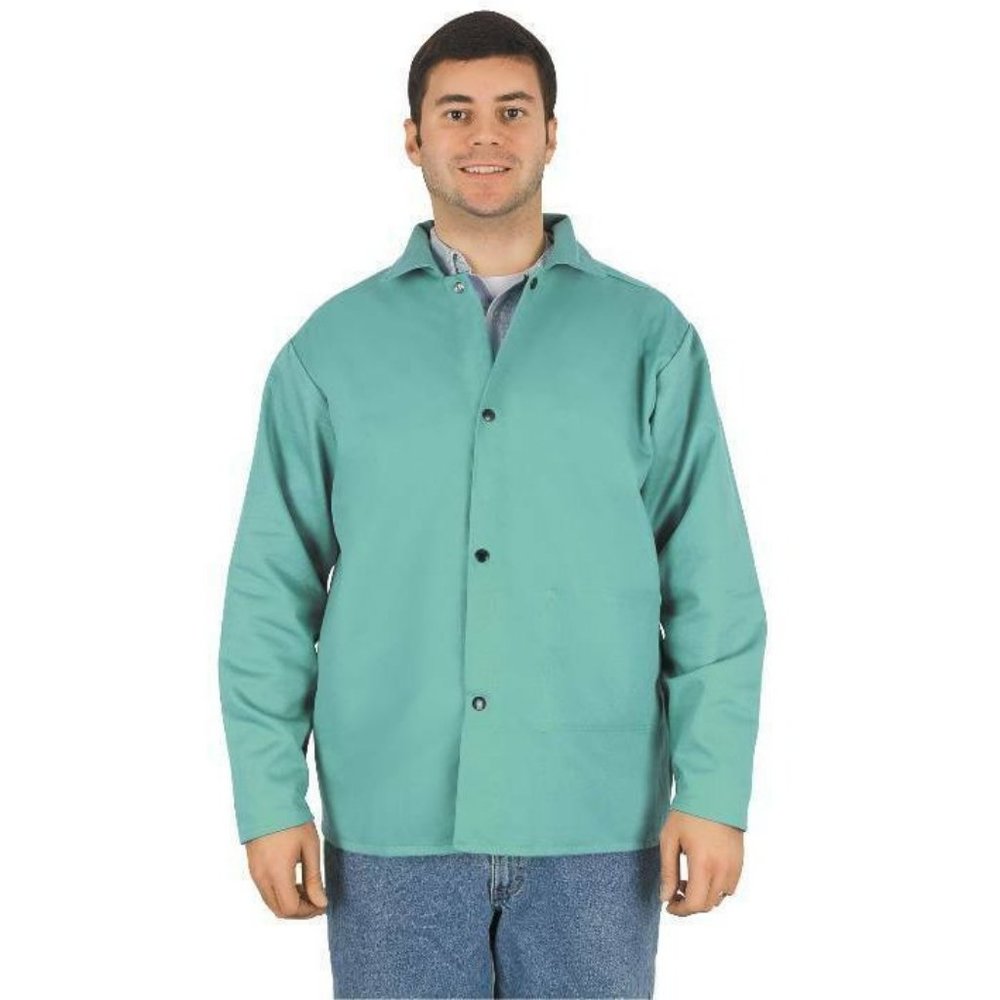 MCR Safety Men Green Limited Flammability Sateen Welding Jacket